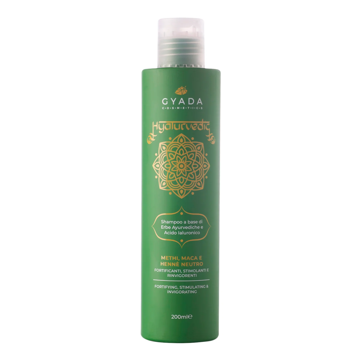 Hyalurvedic Shampoo Fortificante - Methi, Maca, Hennè Neutro - Shampoo Rinforzante