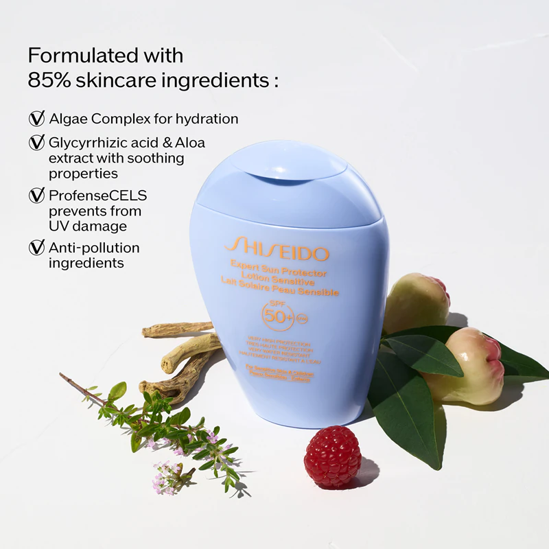 Ochranné mlieko Shiseido Expert Sun Protector Lotion Sensitive SPF50+ pre citlivú pleť