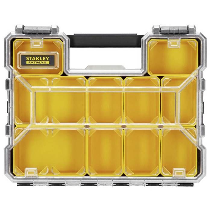 Organizador STANLEY FATMAX, 106 mm de profundidad, 1-97-521 - 10 compartimentos extraíbles - Tapa de policarbonato irrompible