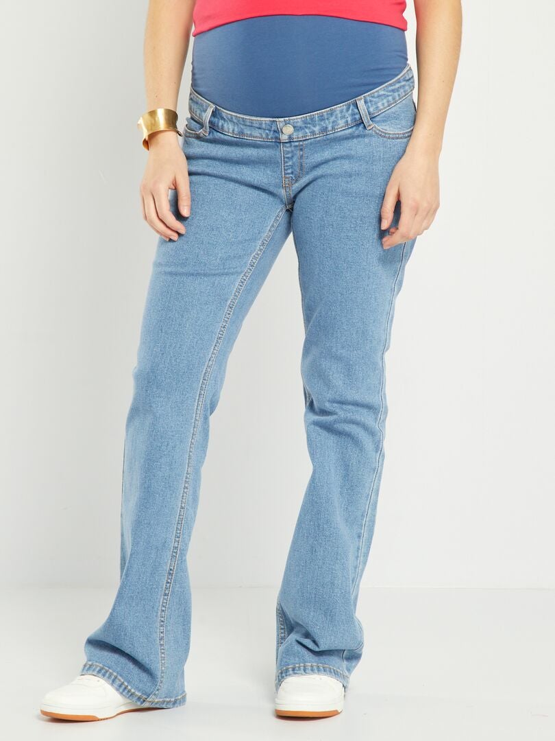Zwangerschapsjeans met wijde pijpen - BLAUW