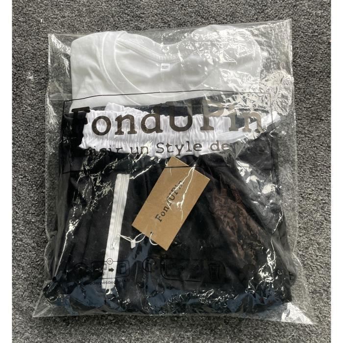 Ensemble T-shirt et short Homme Blanc - Marque Luxe - Manches Courtes - Fitness