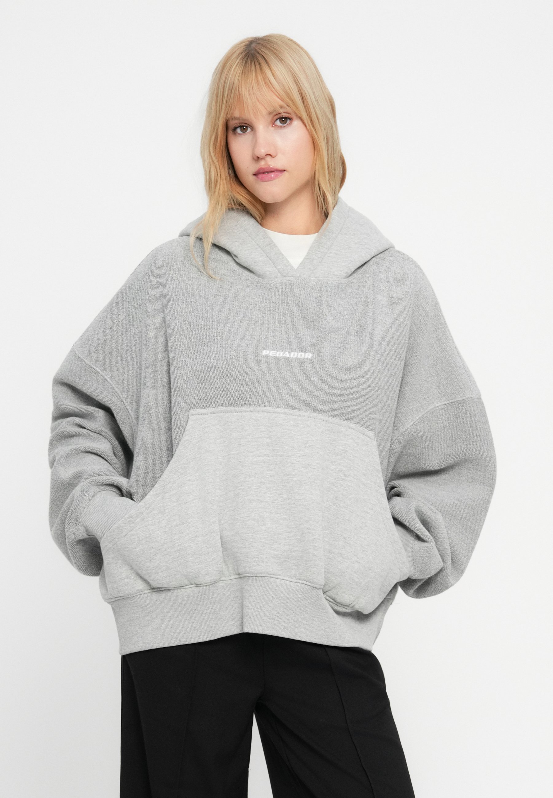 Pegador ESTELA OVERSIZED INSIDE-OUT - Mikina s kapucňou - heather grey
