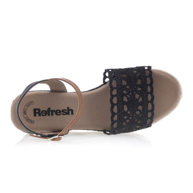 Zwarte espadrilles voor dames met touwzolen