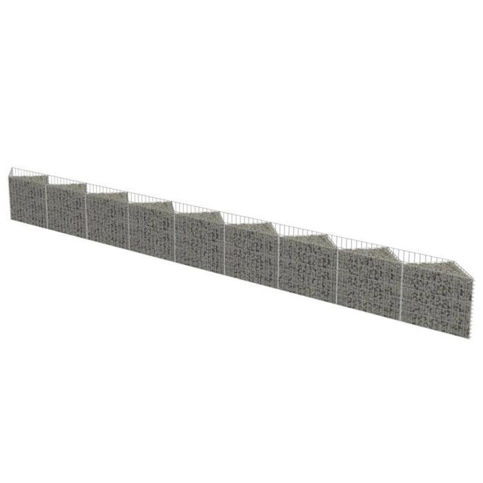 Mur de gabion - vidaXL - 630 x 30 x 50 cm - Acier galvanisé - Argenté - Rectangulaire