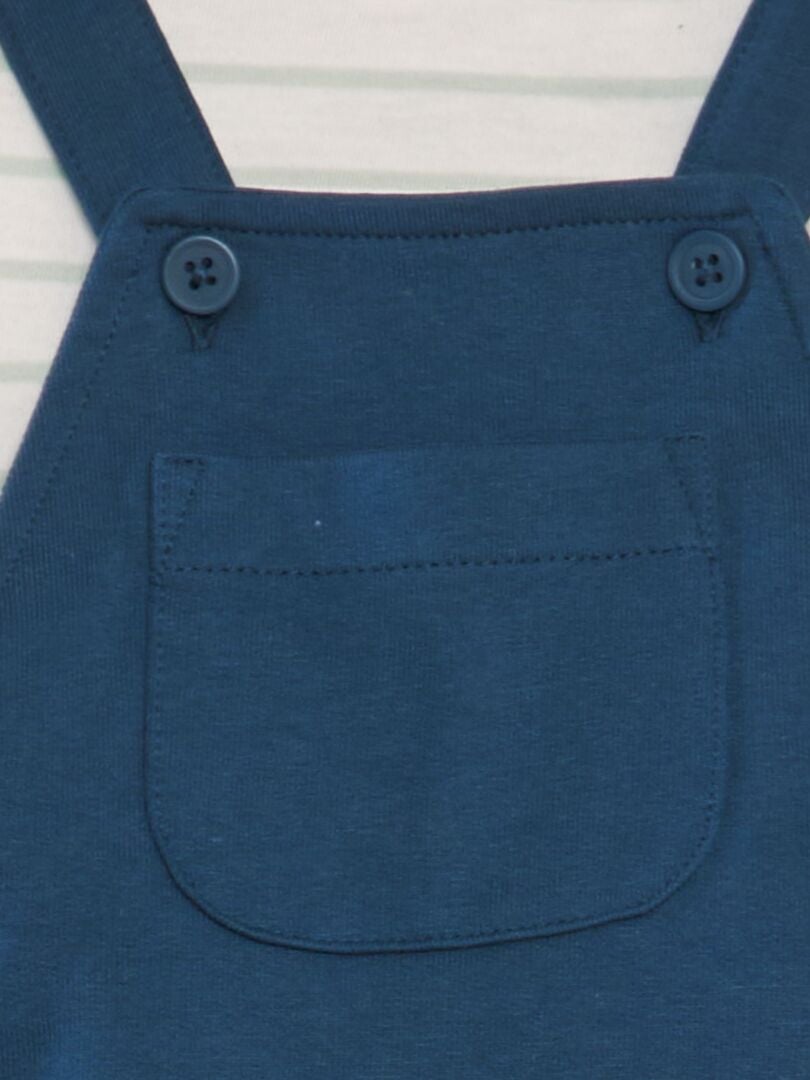 2-delat set med overaller och shorts - BLÅ