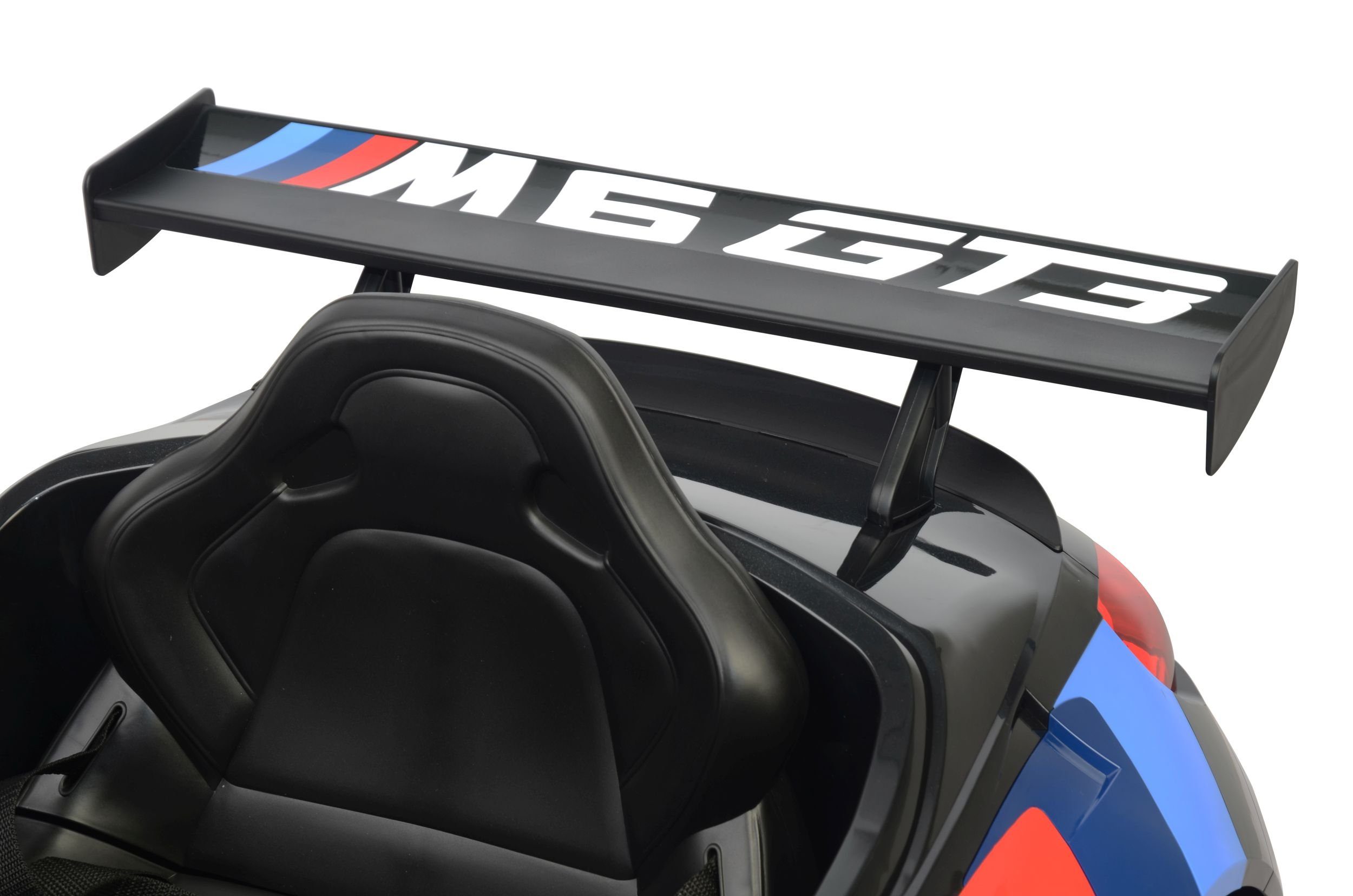 Spielzeugladen Elektrisches Kinderauto BMW M6 Sport GT3 mit Bluetooth, EVA-Ledersitz, Tragfähigkeit 35 kg, AUX/USB-Anschluss, MP3-Player, Hupe und Motorengeräusch am Lenkrad, Fernbedienung