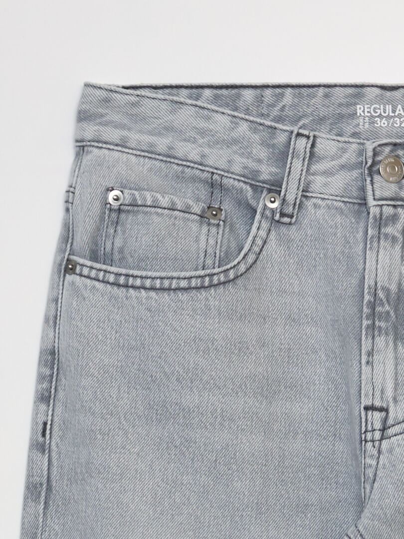 Calça jeans reta - L32 - CINZA