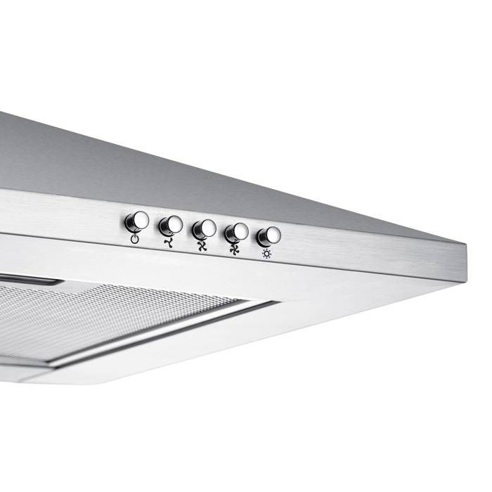 CIARRA Hotte Décorative 60cm A++ 2pcs Filtre à charbon 370m³/h Recyclage ou Evacuation 3 Vitesses INOX