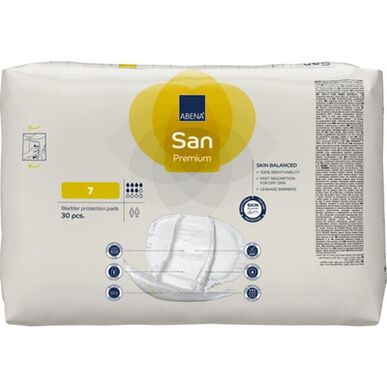 Abena San Premium 360 Leakage Barriers 7 Incontinence Dressings, Anatomical Shape, 30 units.
