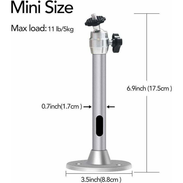 Soporte de techo para proyector, capacidad de carga de 3 kg, rotación de 360°, ángulo de inclinación de 90°, soporte para proyector