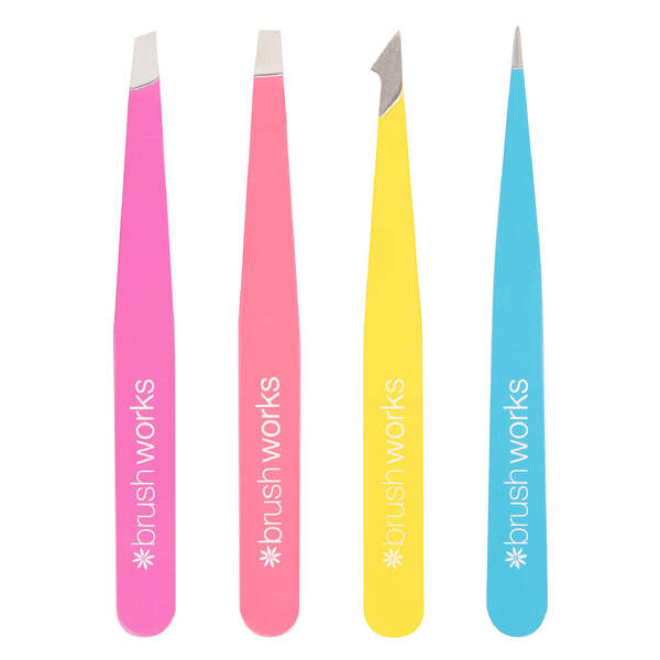 Pinzas combinadas Brushworks de 4 piezas - Neón