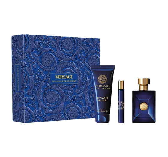 Versace Dylan Blue Pour Homme woda toaletowa spray 100 ml   10 ml   żel pod prysznic 150 ml