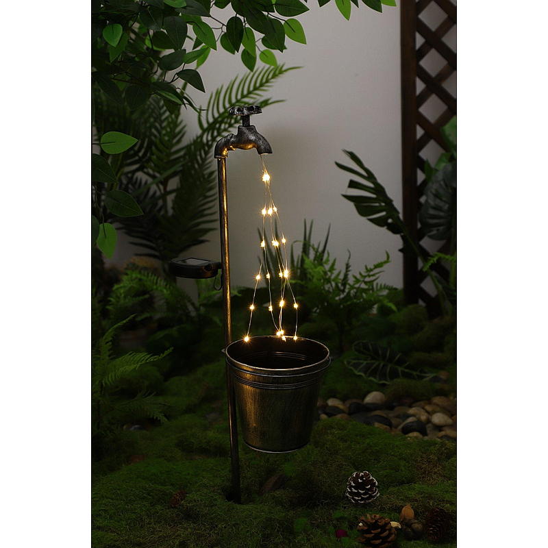 Home Light Kran mit Arbeitskorb 20x16x78 cm mit Solarzelle