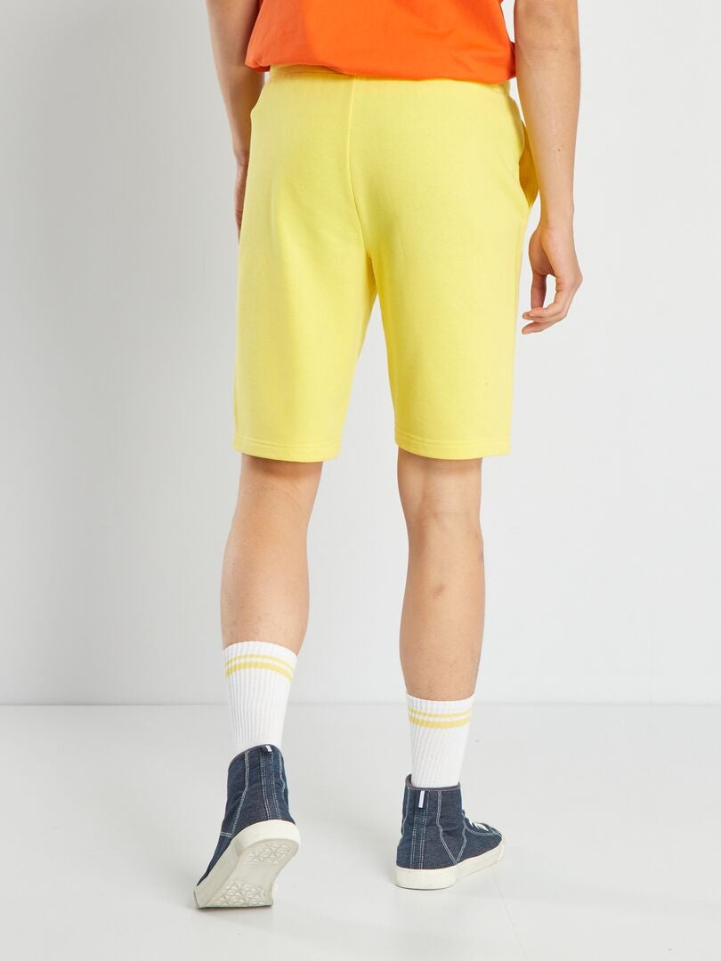 Effen fleece shorts - GEEL