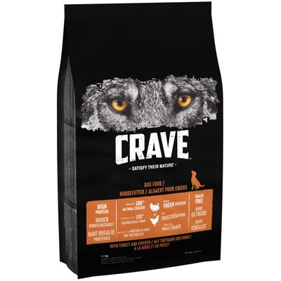 CRAVE Alimento secco per cani adulti al gusto di tacchino e pollo
