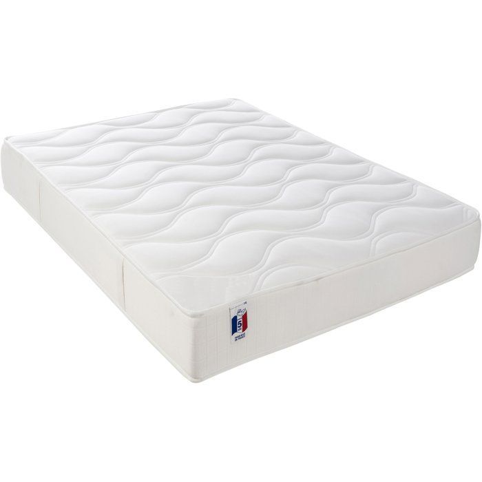 CONFORT DESIGN Gari Mattress & Bed Base Set 140 x 190 cm - 23 cm Thick - Polylatex - Hypoallergenic - Reversible - Made in France