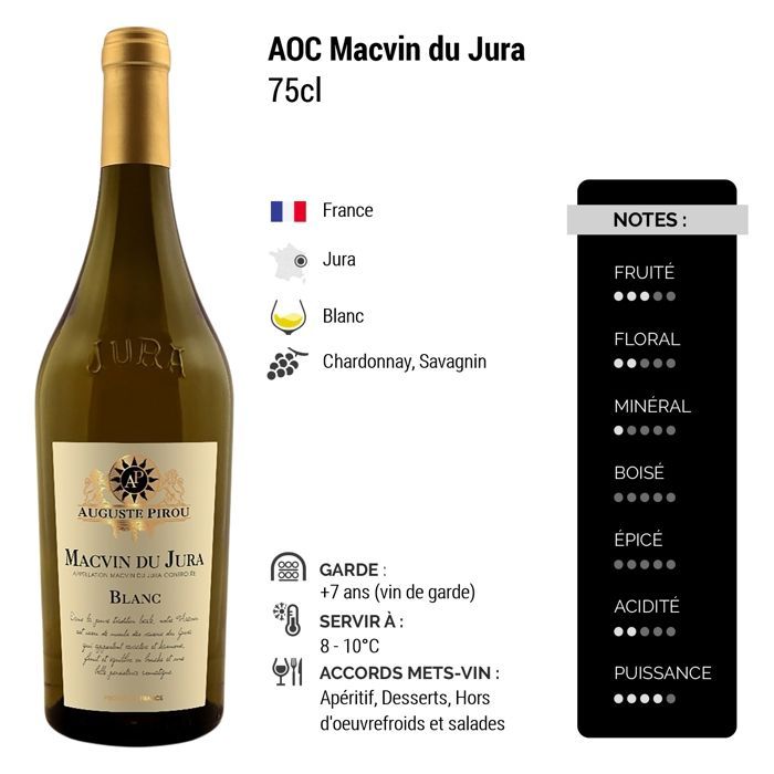Auguste Pirou Macvin du Jura - Vinho Branco do Jura (3x75cl)