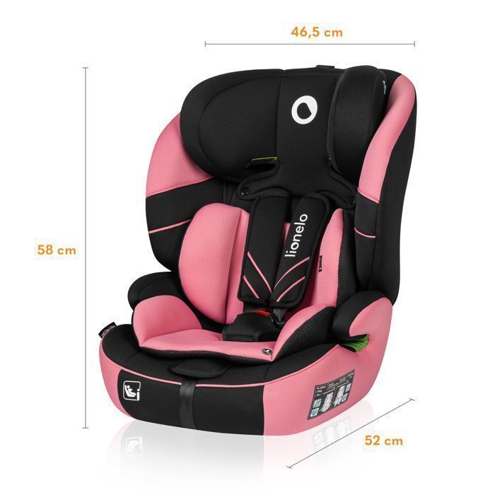 Siège auto évolutif LIONELO Levi One i-Size - Rosa - 76-150 cm - Gruppo 1/2/3