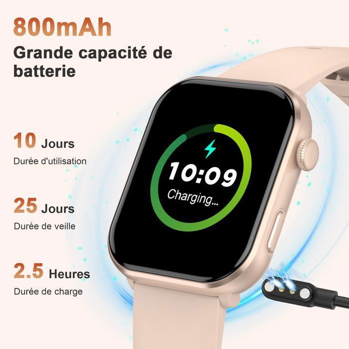 Blackview dames smartwatch - Bluetooth bellen - Meer dan 100 sportmodi - Slaaptracker - Aanpasbare wijzerplaten - 2 bandjes - Android & iOS