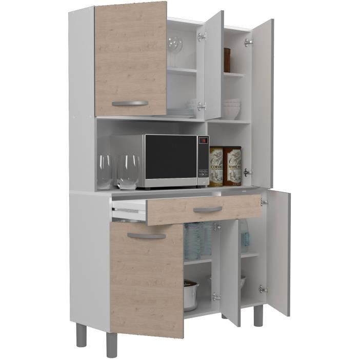 OSLO 120cm Sideboard - 1 Drawer and 6 Doors - W 120 x D 40 x H 185 cm - Oak Finish
