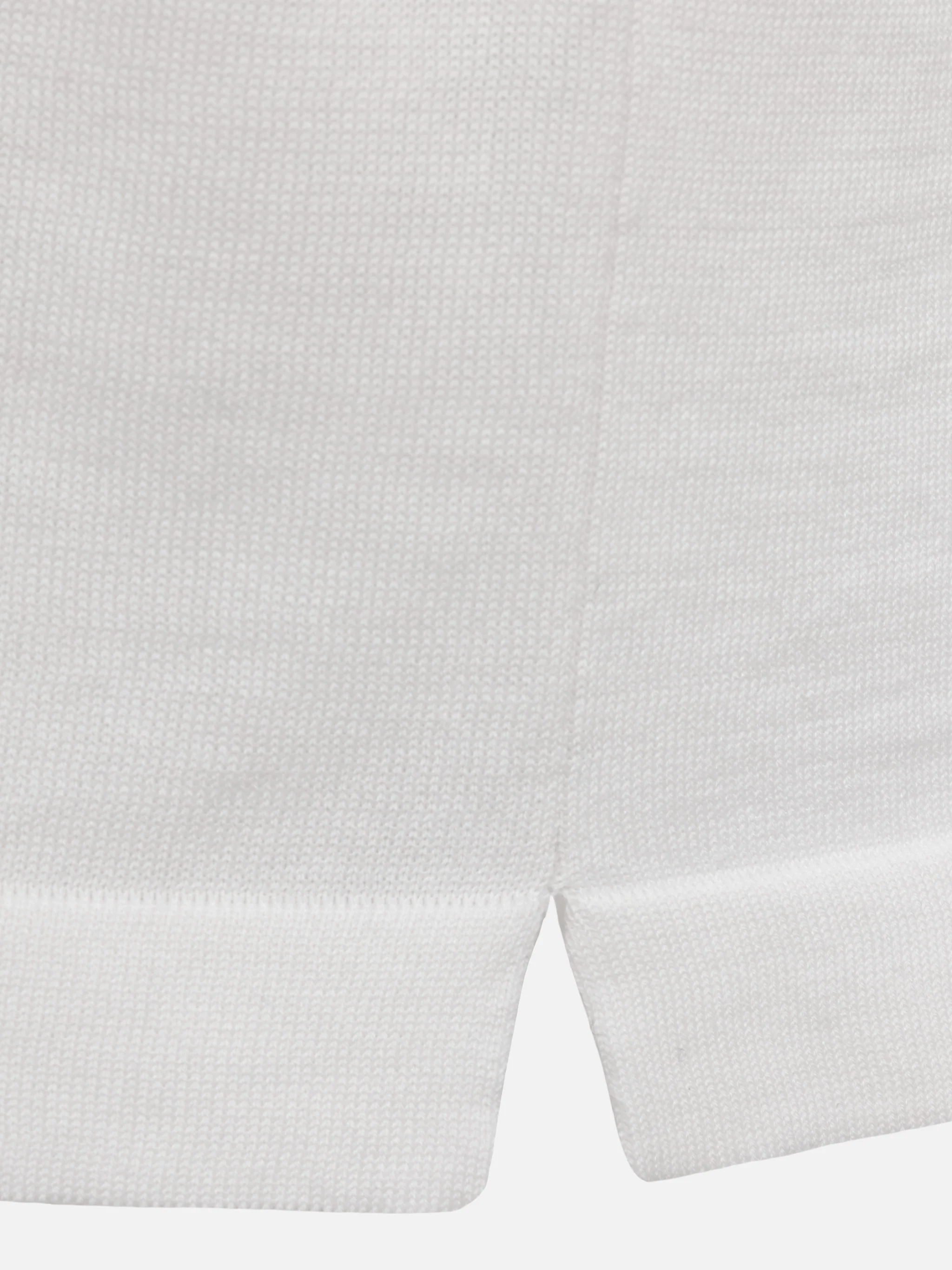 Sloan poloshirt in witte zijde en katoen gebreid