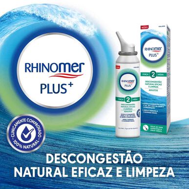 Rhinomer Natural Decongestion Spray Plus Strength 2 Hypertoninen merivesi Keskivahva Aikuiset 125 ml 125 ml