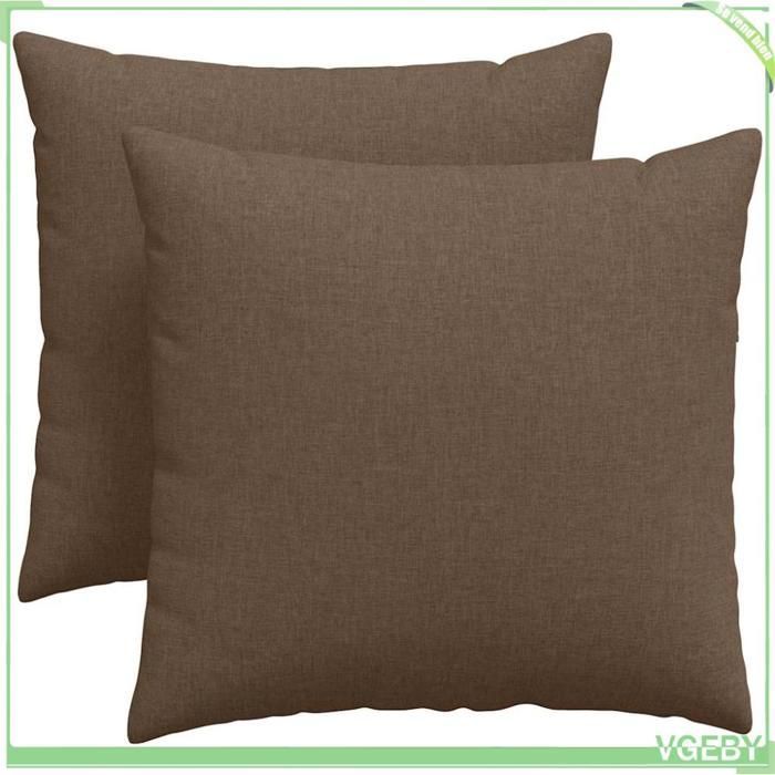 Almofadas para sofá - Marrom - 45 x 45 cm - Capas removíveis - Enchimento de poliéster