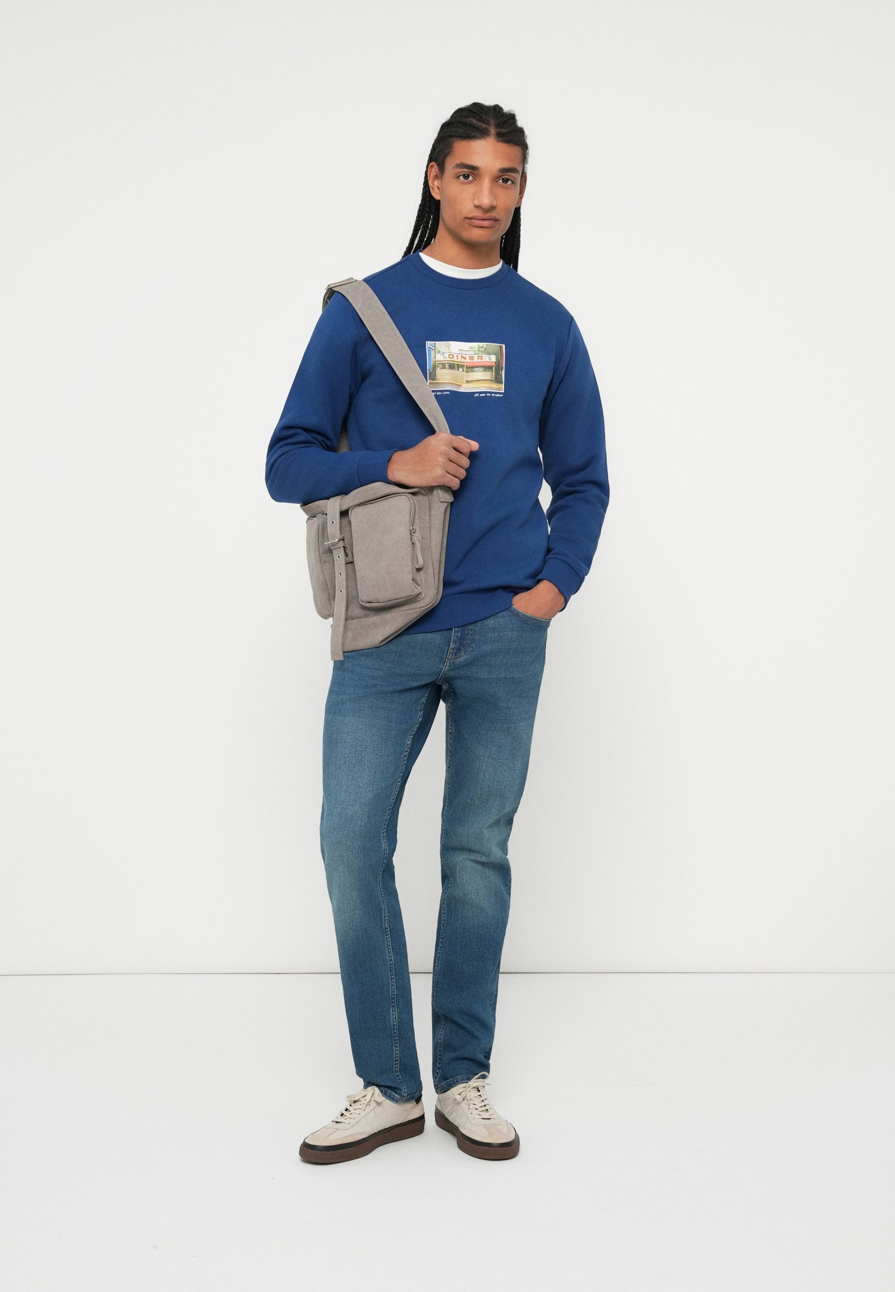 Only & Sons ONSCERES FOTOPRINT RONDE HALS Sweatshirt - Landgoedblauw