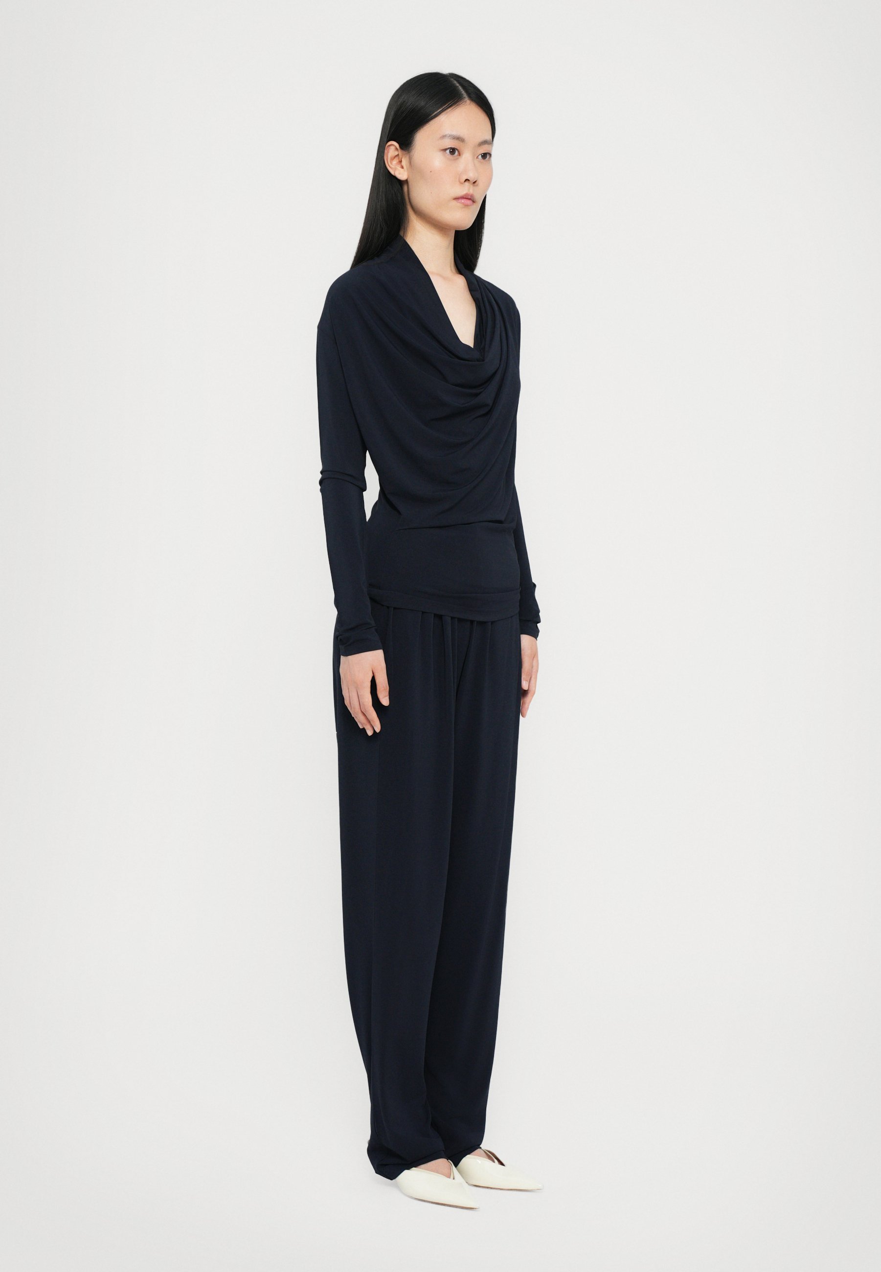 TOVE FINA - Top met lange mouwen - marineblauw