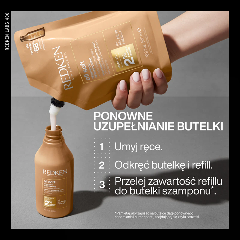 Shampoo nutritivo Redken All Soft para cabelos secos e quebradiços