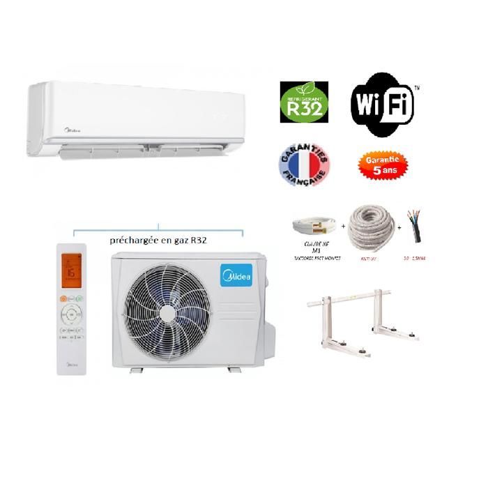 MIDEA ARUM A++ 3500w 35m² Monosplit Reversibile Kit di installazione da 5 m con Wi-Fi integrato