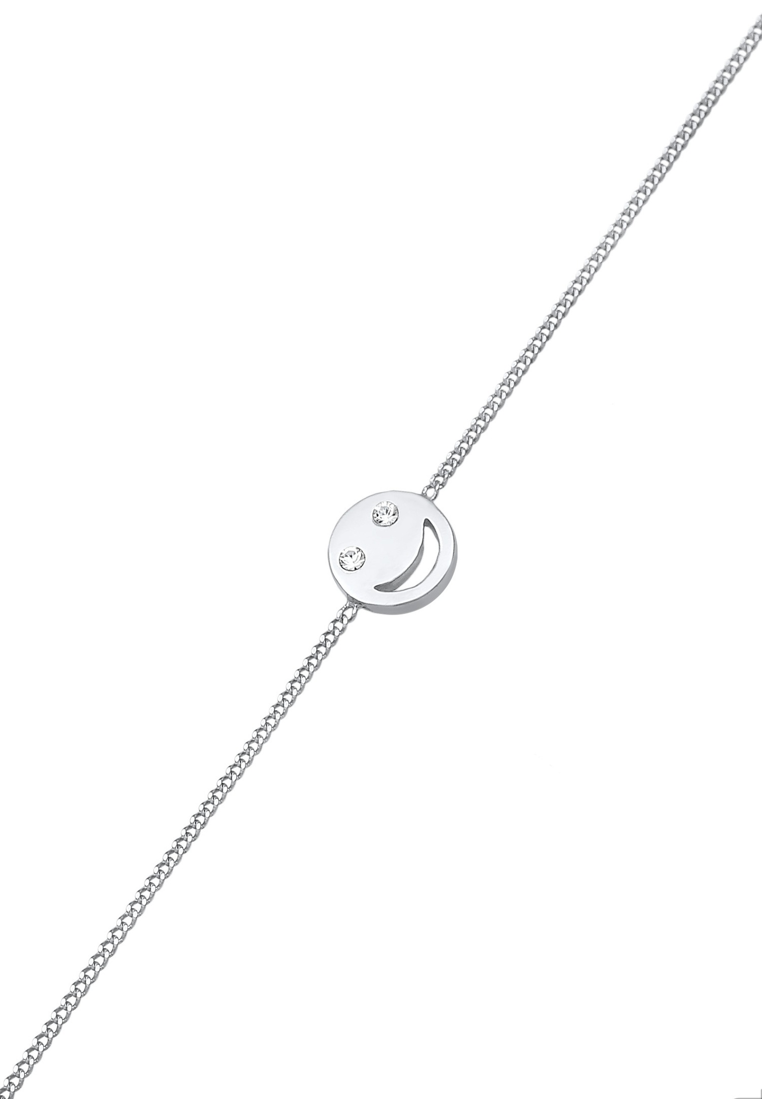 Elli Femmes avec symbole Smiling Face Tendance avec cristaux en argent sterling 925