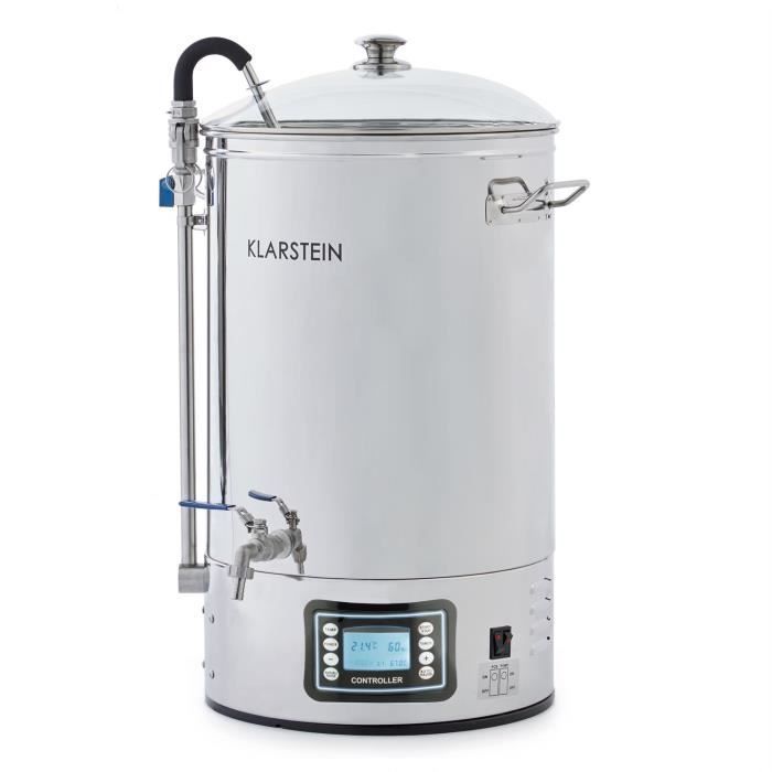 Klarstein Mundschenk - Hervidor para elaboración de cerveza casera - Capacidad de 30 litros - 2500 W - Pantalla LCD táctil