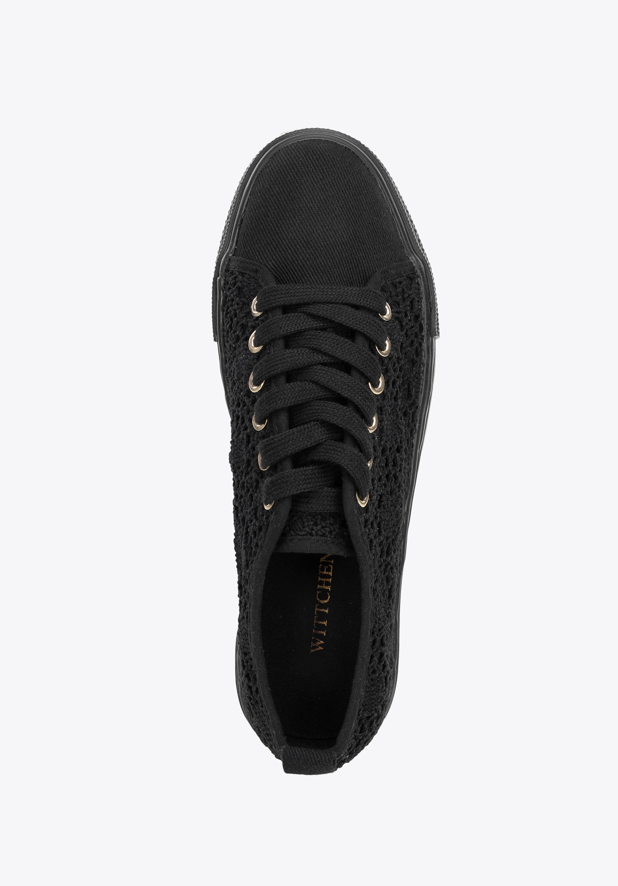 Damskie sneakersy ażurowe czarne