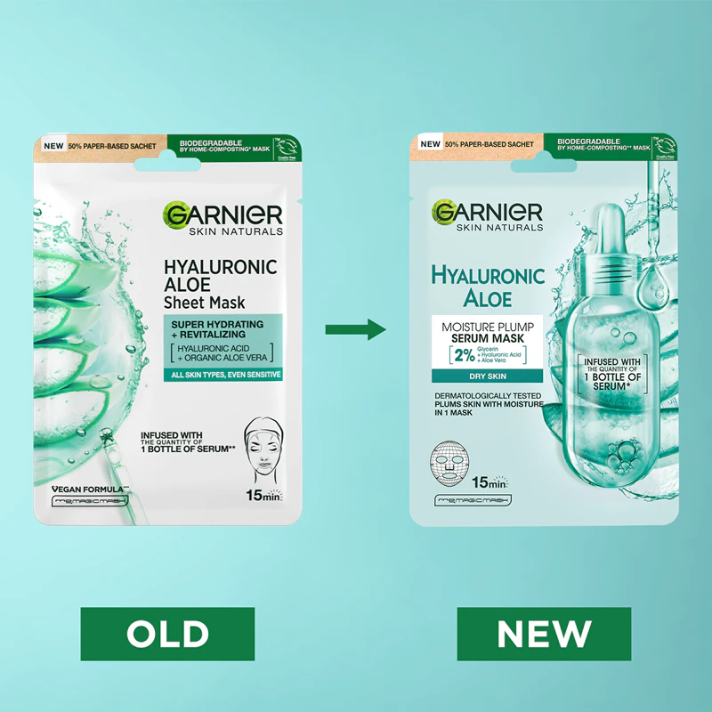 Hydratačná plátenná maska Garnier Hyaluron + Hyaluronic Aloe