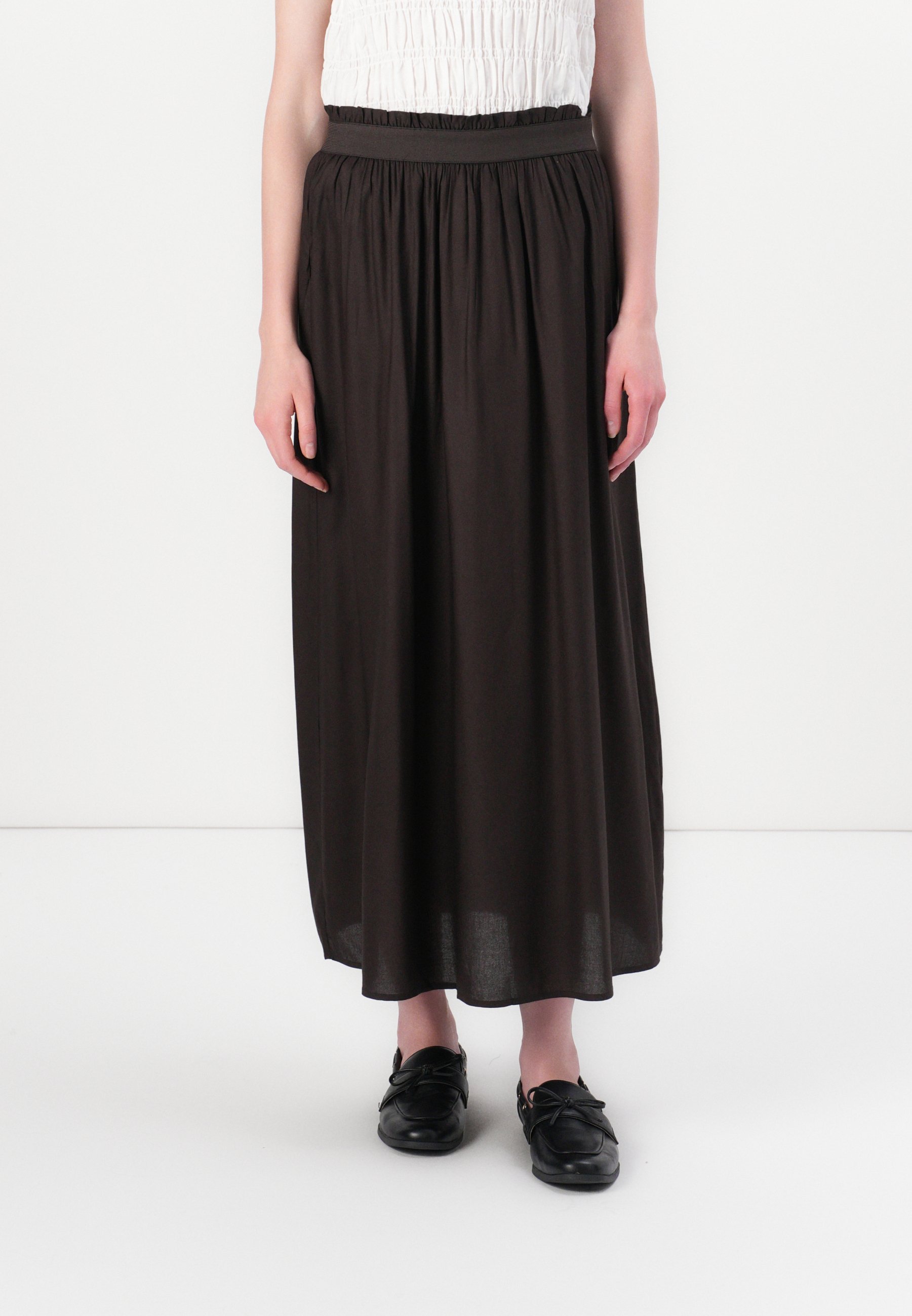 ONLY ONLY VENEDIG PAPERBAG LANGE ROK - Maxi rok - chocoladetaart