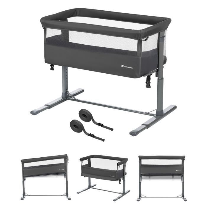 BEBECONFORT Zina Berceau Pliable Bebe & Cododo, 0-6 m (0-9 kg), 5 Positions, Matelas Inclinable, Mineral Graphite