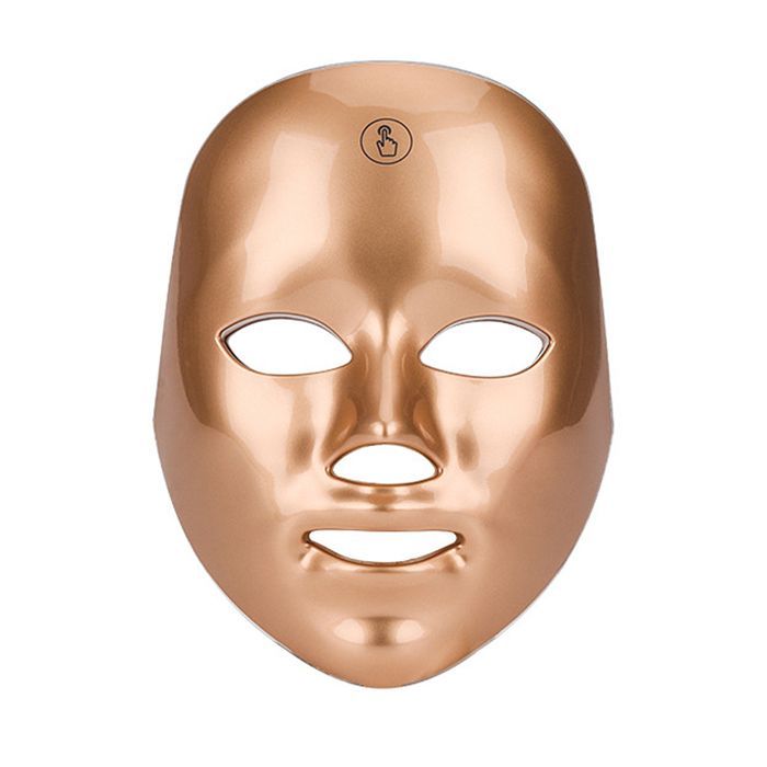 DAM Masque tactile avec lumière LED traitement de 7 couleurs 22,8x18,3x13,5 cm. Couleur : Or