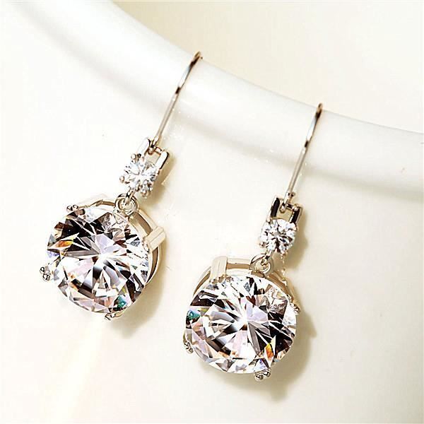 Women's Earrings with Zirconium Oxide Rhinestones