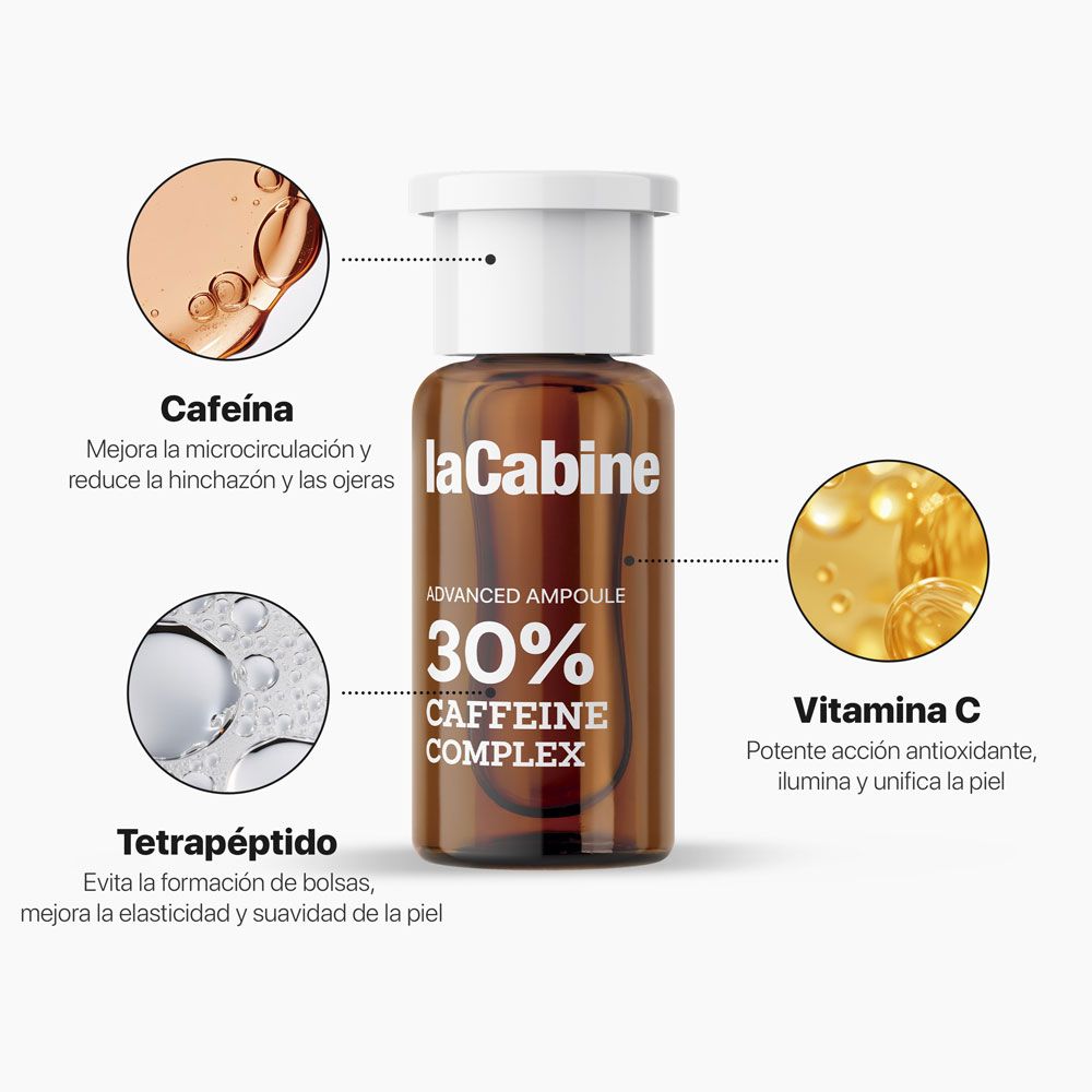 Uzlabotā ampula ar 30% kofeīna kompleksu un C vitamīnu Serumi