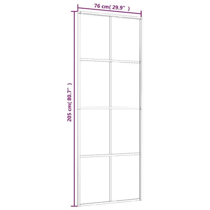 vidaXL Porte Coulissante Porte de Grange Porte d'Intérieur Système de Porte Maison Butée de Porte Verre ESG et Aluminium 151668