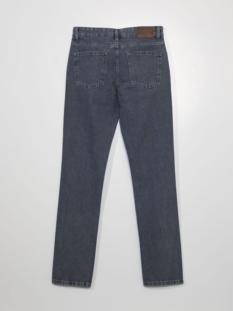 Calça jeans reta - tamanho 34 - cinza