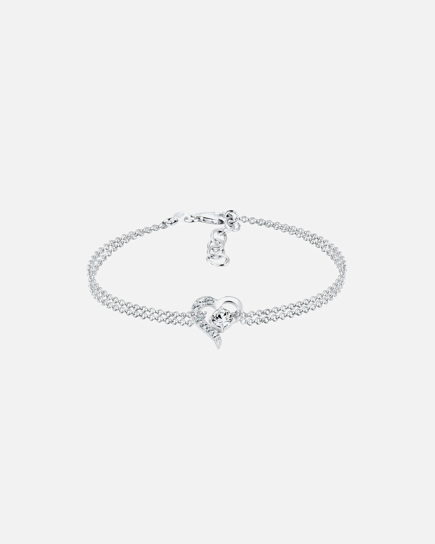 Elli Femmes symbole du cœur de l'amour avec cristaux en argent sterling 925