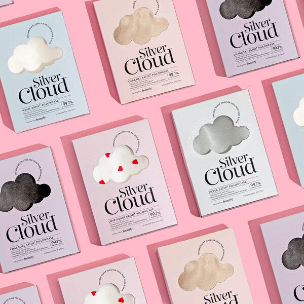 Sada 4 povlaků na polštář Silver Cloud Pink Satin