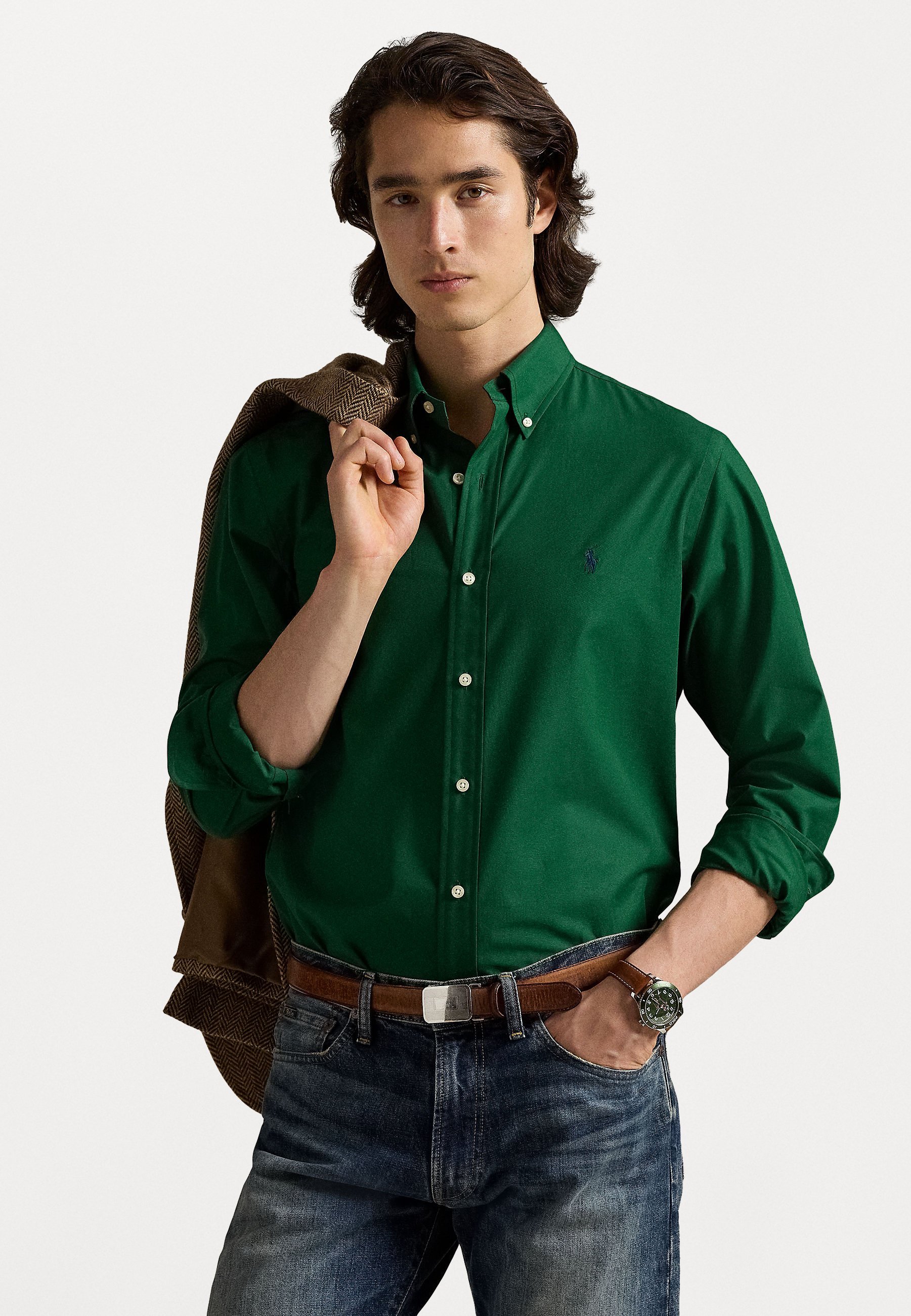 Chemise Polo Ralph Lauren coupe slim en popeline stretch - Nouvelle Forêt