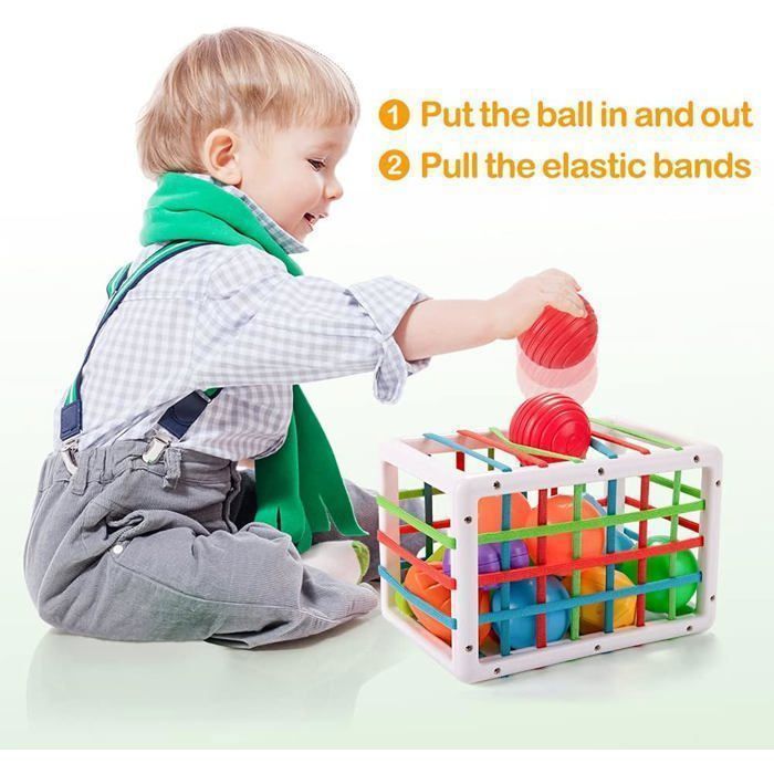 Jouet Bebe 1 2 Ans, Jeu de tri Montessori 12 18 Mois Bébé, Cube d'activité de Développement, Jeux Educatif Enfant Jouet Sensoriel