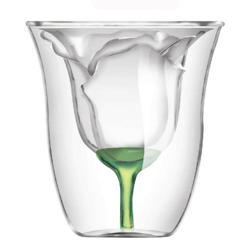 Verre à vin/cocktail/verre à double paroi en forme de rose Bodum Design, cadeau idéal pour les amateurs de bar et autres gourmandises.