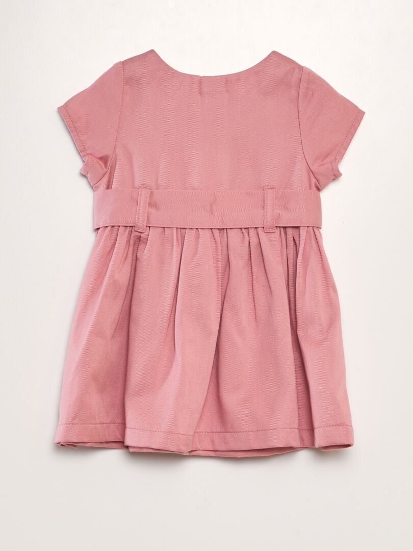 Uitlopende lyocell jurk - roze