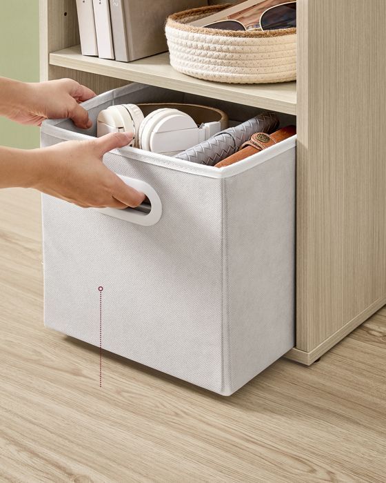 VASAGLE Boekenkast, Open 6-laags schapunit, 24 x 40 x 178,5 cm, Natuurlijk beige