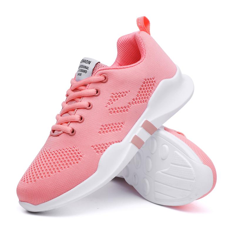 Zapatillas casuales de malla transpirable para mujer, color liso, estilo baloncesto, ultraligeras, ideales para fitness y caminar.